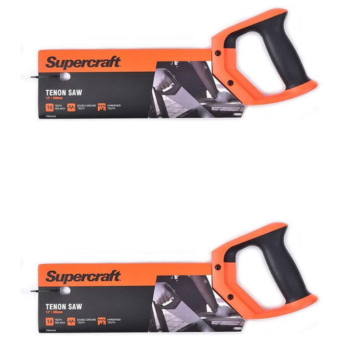2PK Supercraft Tenon Saw Soft Grip Double Ground Teeth 14Tpi 12''/300mm
