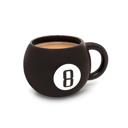 Thumbs Up Ceramic 8-Ball Magic Mug 440ml - Black/White
