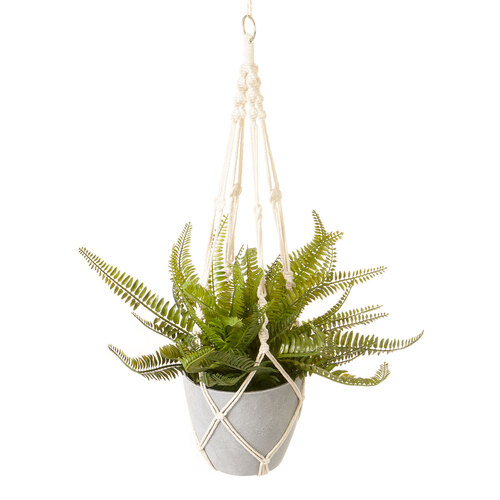 Cooper & Co Hanging Boston Fern Artificial Indoor Decorative Plant Green 95cm
