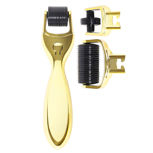 Rachel & Jen 3 in 1 Derma Roller Body/Face/Eyes Gold Plated Finish