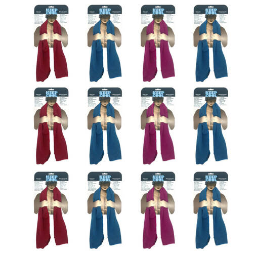 12PK Keep Cool Athletes/Gym Workout Ice Sports Towel Lightweight Assorted