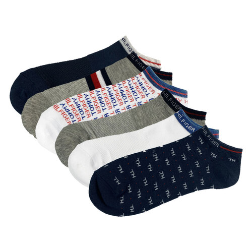 6 Pairs Tommy Hilfiger AU Size 6-9.5 Women's No Show Socks Assorted