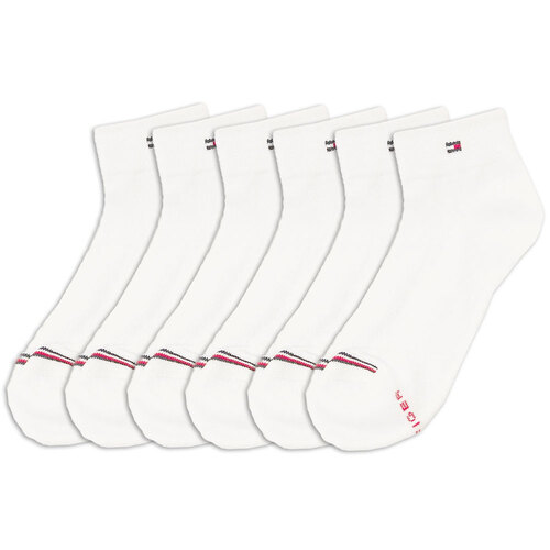 6 Pairs Tommy Hilfiger AU Size 6-9.5 Women's Athletic Quarter Socks White