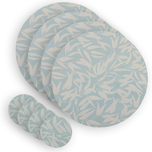8pc Assemble Anita Round Cork & Coaster Mat Set