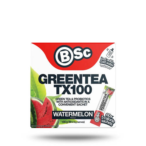 BSc Green Tea TX100 Probiotic Antioxidant 60x 3g Sachets 180g Watermelon