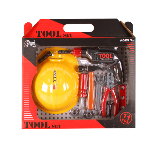 11pc Toys For Fun Tradie Tools w/ Hard Hat Kids Toy 3+