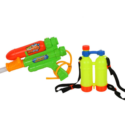 Toys For Fun 40x20cm Super Shooter Water Gun Triple Barrel w/ Strap Asst