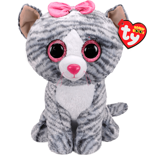 TY Beanie Boos Kiki - Grey Cat Large Kids/Childrens Plush Toy 3y+