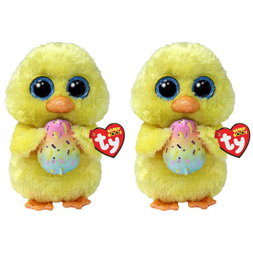 2PK TY Beanie Boos Marigold Chick Kids Plush Toy Yellow 15.5cm 3y+ Regular