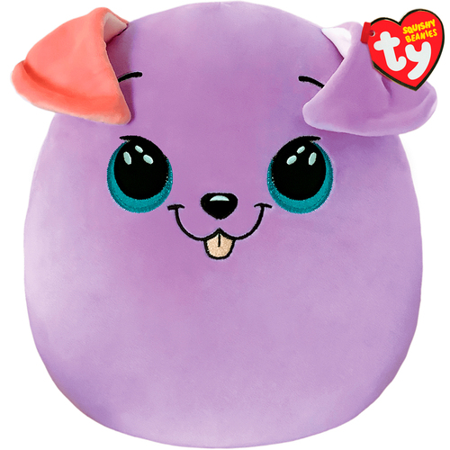 TY Squishy Beanies Bitsy - Purple Dog Squish 35cm Kids/Childrens Plush Toy 3y+