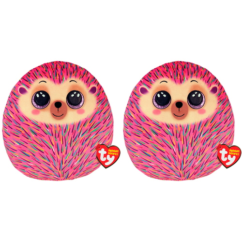 2PK TY Squishy Beanies Hildee - Hedgehog Squish 35cm Kids/Childrens Plush Toy 3y+