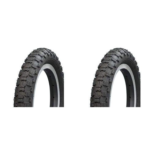 2PK AirPro BMX/Freestyle Bicycle Tyre Replacement 12 1/2x2 1/4'' Black