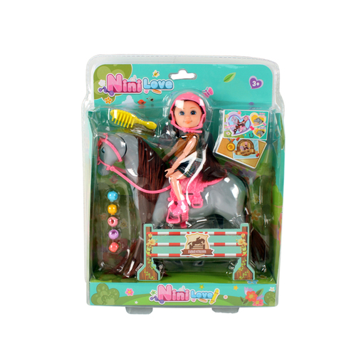 Toys For Fun Equestrian Horse w/ Rider & Accessories 3+