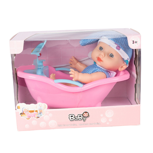 Toylife 20cm Baby Doll In Bath Tub Kids Pretend Toy Assorted 3y+