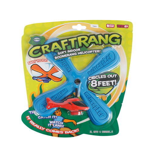 Toylife Craftang 26cm EVA Helicopter Boomerang Toy Kids 6y+ Blue