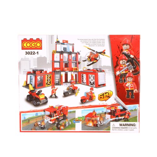 184pc Toylife 26cm Plastic Fire Truck Build Blocks Toy Set Kids 3y+ Red