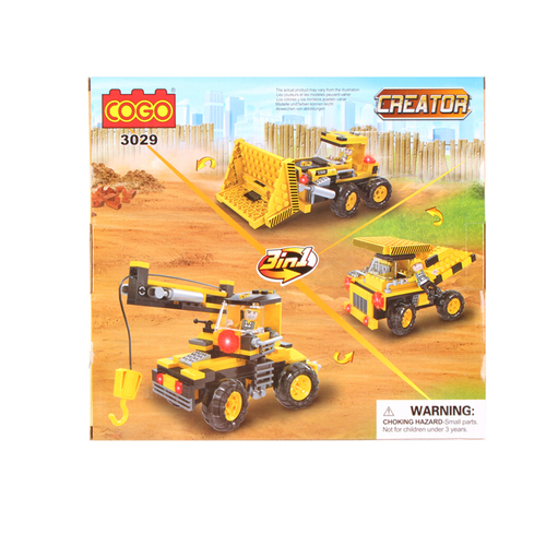 220pc Toys For Fun 28cm Build Blocks Construction Digger Toy 3+