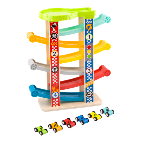 Tooky Toy Sliding Tower Car Run - Large