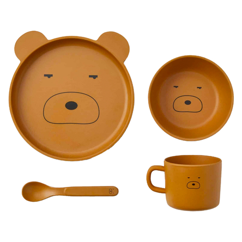4pc Jiggle & Giggle Animal Faces Dinner Set - Assorted