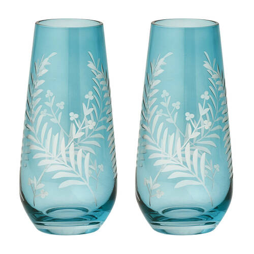 2PK Pilbeam Living Florian Petite Vase Home/Kitchen Decor 7.5x16cm Teal