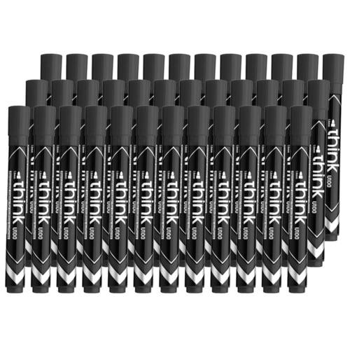 3x 12pc Deli Think Permanent Markers - Black