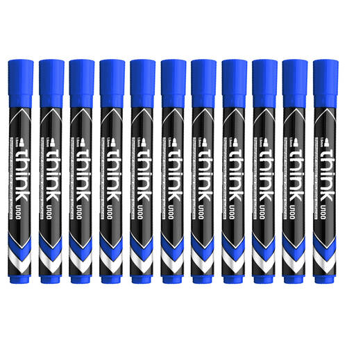 12pc Deli Think Permanent Markers - Blue