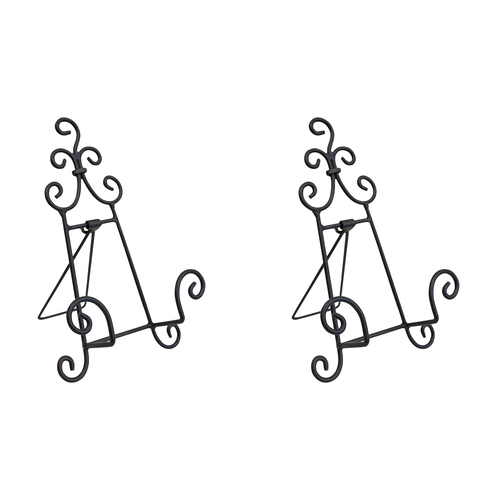 2PK LVD Curlz Metal 15x20cm Plate Stand Dark Medium - Black
