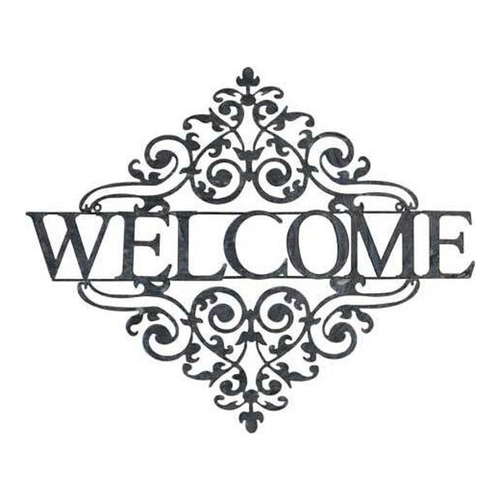 LVD Metal 68cm Welcome Sign Fleur Door/Wall Hanger Decor
