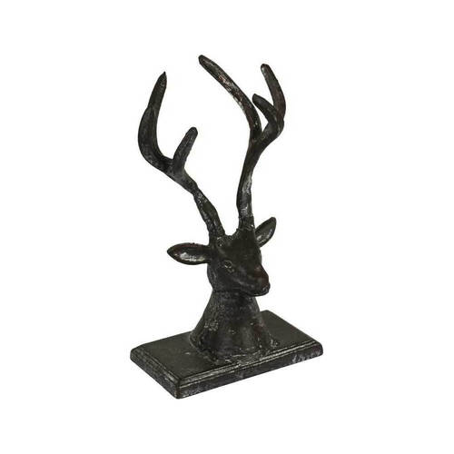 LVD Doorstop Metal Deer Antlers Stopper Floor Decor 20cm - Black
