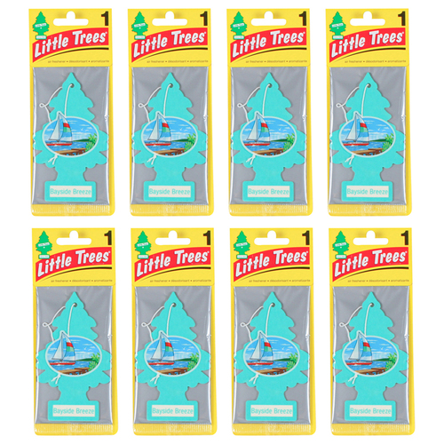 8PK Little Tree 1 Pack Bayside Breeze Car Air Freshener Long-Lasting Scent 12x4cm