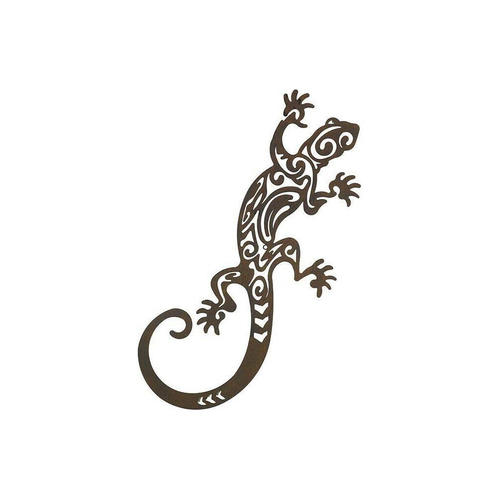 LVD Metal Wall Art Gecko Ornament Home/Garden Decor Brown