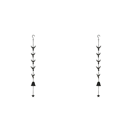 2PK LVD Metal Hanging Bell Deer Home/Garden Decor 98cm