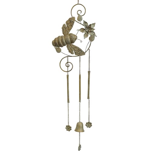 LVD 107cm Metal Hanging Wind Chime Bee Antique Home Decor