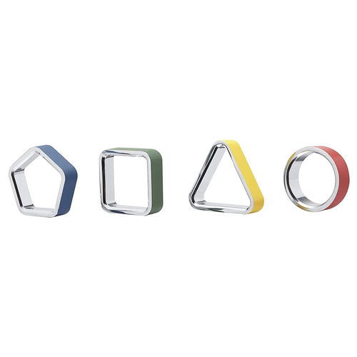 4pc Umbra Geo Napkin Rings Serveware 5.7x1.3x5.7cm