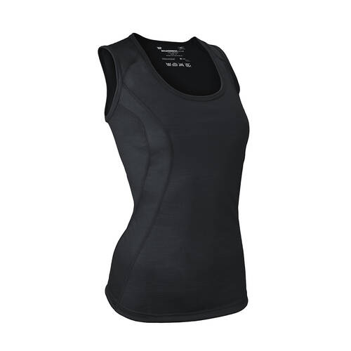 Wilderness Womens Singlet Size 16 Thermal Activewear Black
