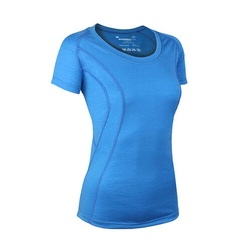 Wilderness Women Short Sleeve Scoop Tee Top Size 10 Thermal Activewear Glacier Blue