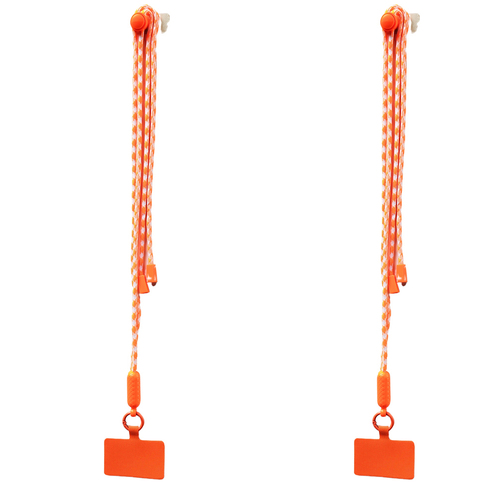 2PK Urban Products Nylon Pop Two Tone Universal Phone Cord - Orange