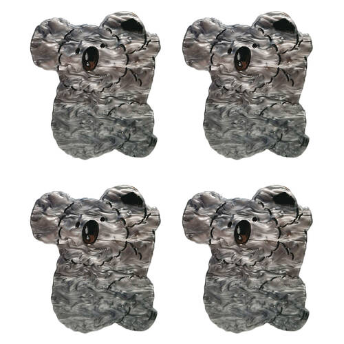 4PK Urban Koala Claw Clip Clamp Women's Hair Accessory Grey
