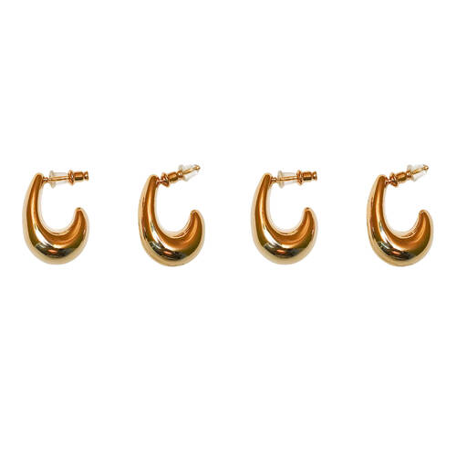 2PK Urban Bambi Hoop Earrings Women's Party Jewellery Gold