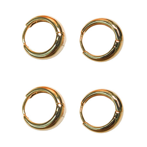 2PK Urban Lauren Hoop Earrings Women's Party Jewellery Gold