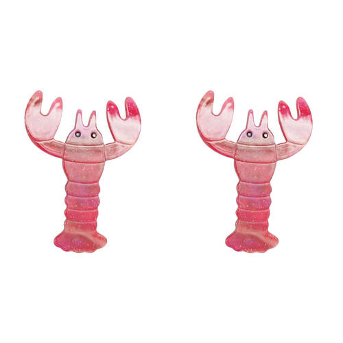 2PK Urban Resin Iris Lobster Brooch Pin Clip Women's Accessory Red
