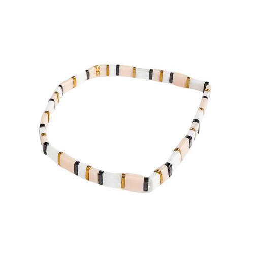 Urban Acrylic Journey Stretch Bracelet Women's Jewellery 16cm Black/White