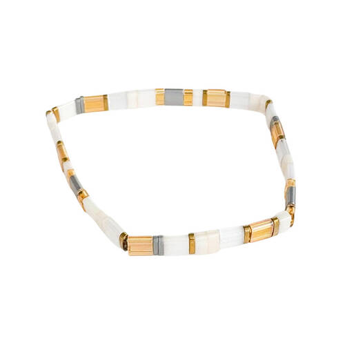 Urban Acrylic Journey Stretch Bracelet Women's Jewellery 16cm Amber/Cream