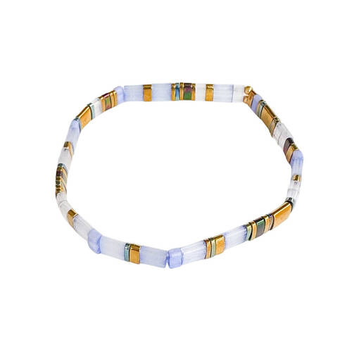 Urban Acrylic Journey Stretch Bracelet Women's Jewellery 16cm Grey/Gold