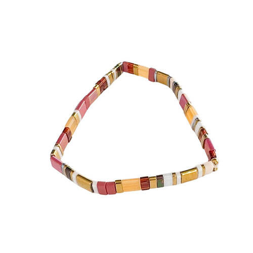 Urban Acrylic Journey Stretch Bracelet Women's Jewellery 16cm Chocolate/Gold