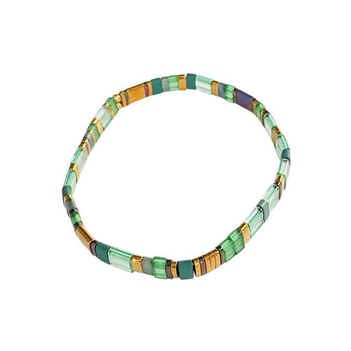 Urban Acrylic Journey Stretch Bracelet Women's Jewellery 16cm Green/Gold