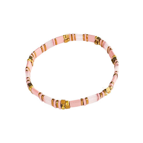 Urban Acrylic Journey Stretch Bracelet Women's Jewellery 16cm Musk/Pink