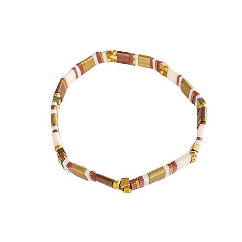 Urban Acrylic Journey Stretch Bracelet Women's Jewellery 16cm Bronze/Gold