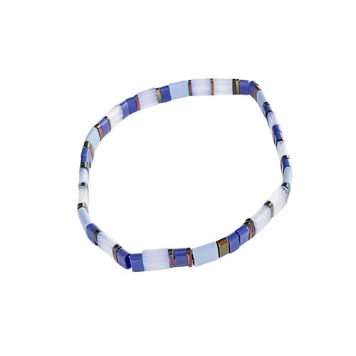 Urban Acrylic Journey Stretch Bracelet Women's Jewellery 16cm Blue/Gold