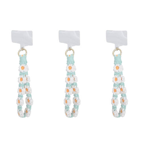 3PK Urban Daisy Universal Phone Wrist Strap Cord Accessory Aqua/White